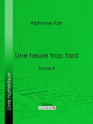 cover image of Une heure trop tard